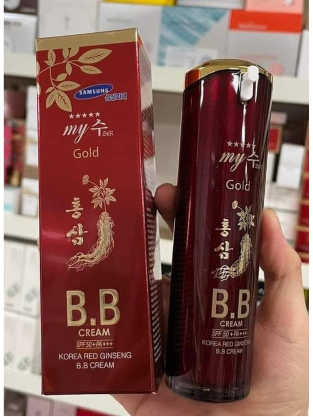 MY SU GOLD Korea Red Ginseng BB Cream SPF 50+ PA++++ 40ml. Made In Korea